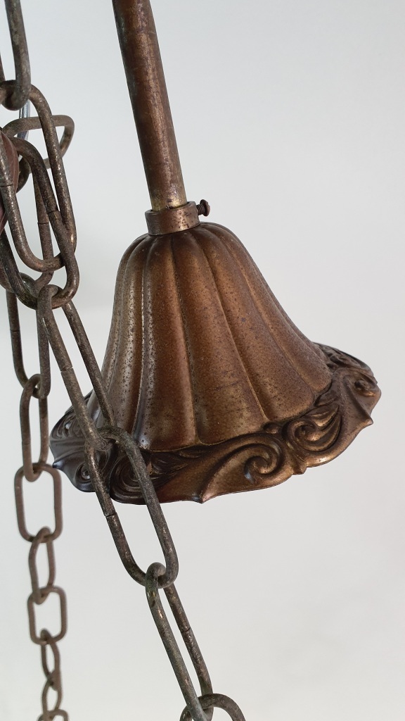 Antieke hanglamp, Frankrijk, opaline glas.