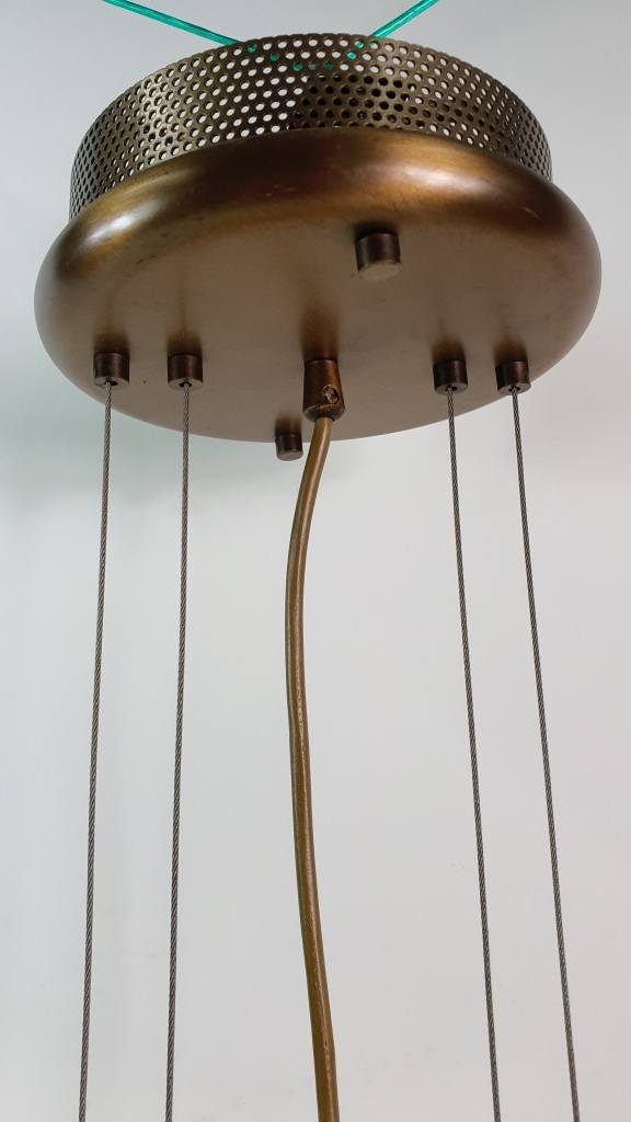 Steinhauer hanglamp, marmer mat glas en brons.