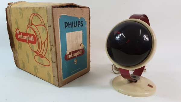 Vintage Philips Infraphil 7592 warmtelamp, orig. doos.