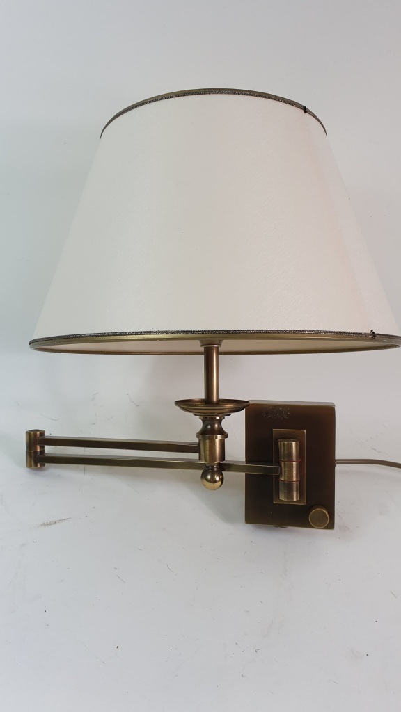 Vintage schaarlamp wandlamp, uitklapbaar dimbaar. Brons.